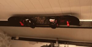 snowboard sloped ceiling beam attachment