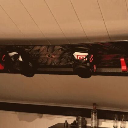 snowboard sloped ceiling beam attachment